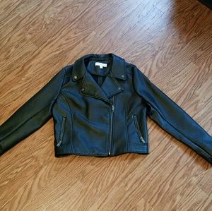 Faux-Leather Moto Jacket